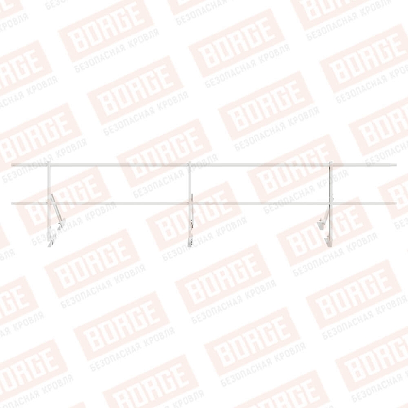 Ограждение кровельное Русский Рубеж H-60см, 3м, для фальцевой кровли, сигнально-белый (RAL 9003)