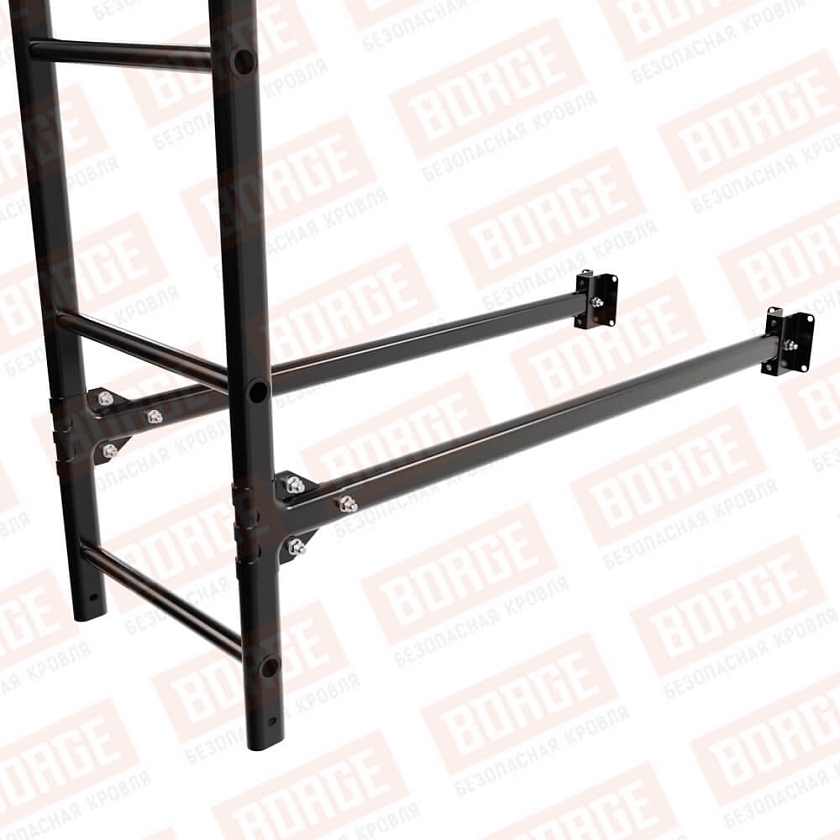 Комплект лестница фасадная BORGE (верхняя секция), 2,7м, чёрный (RAL 9005)