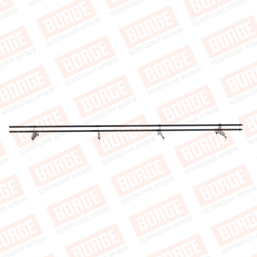 Снегозадержатель трубчатый BORGE 3м, 4 опоры, серый графит (RAL 7024)