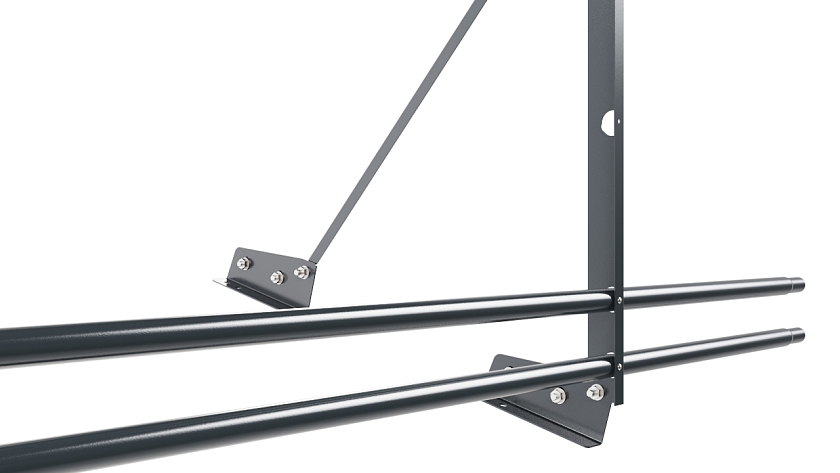 Ограждение кровельное NewLine H-90см, 3м, для фальц. кров., антрацитово-серый (RAL 7016), с двумя доп. трубами