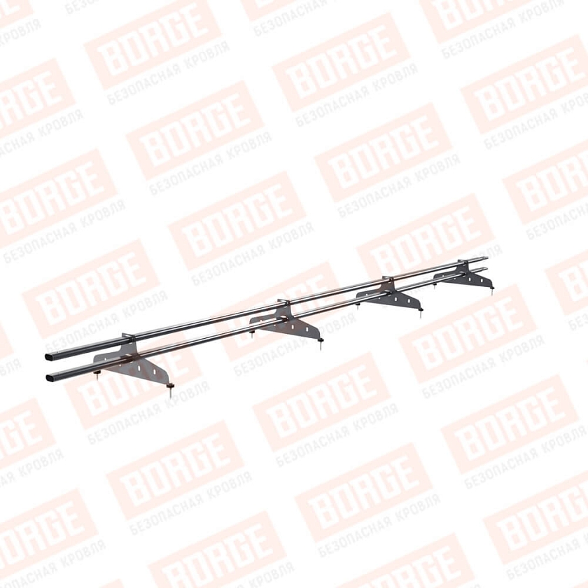 Снегозадержатель трубчатый NewLine 3м, 20х40мм, 4 опоры, серый графит (RAL 7024)