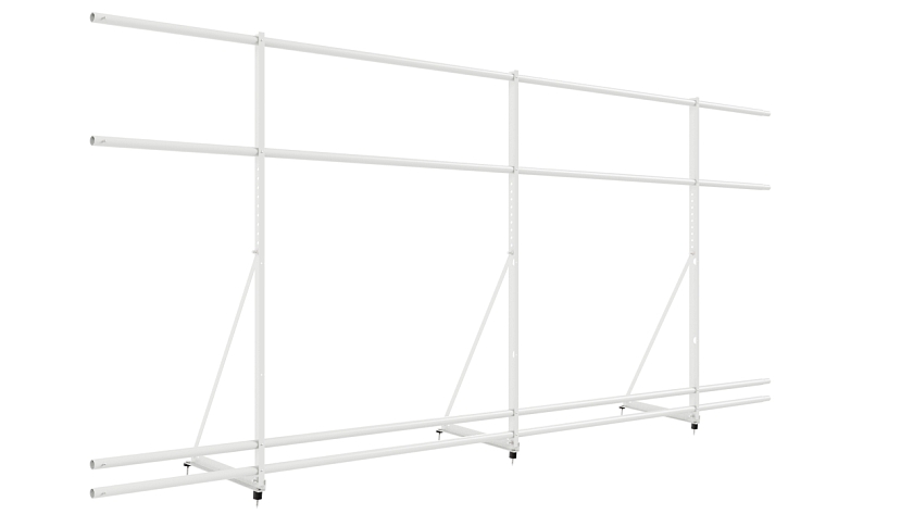 Ограждение кровельное NewLine H-120см, 3м, сигнально-белый (RAL 9003), с двумя доп. трубами