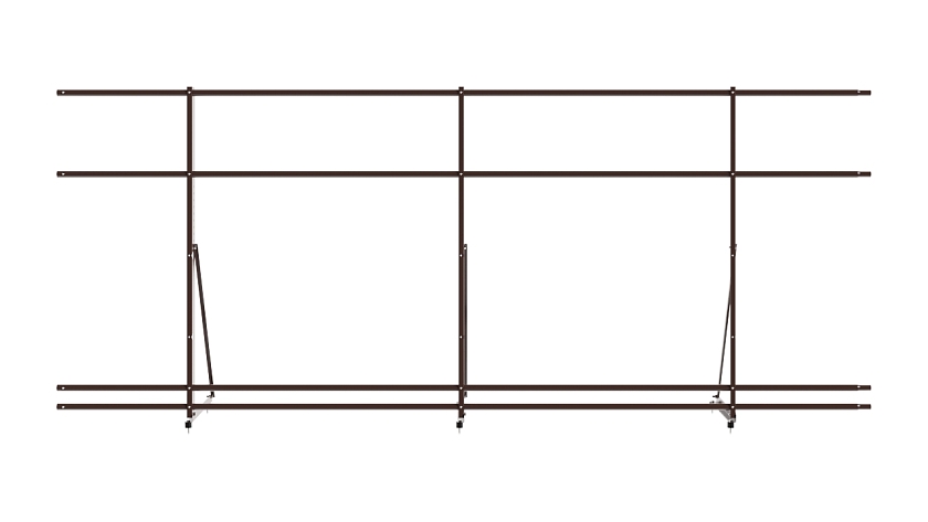 Ограждение кровельное NewLine H-120см, 3м, коричневый шоколад (RAL 8017), с двумя доп. трубами