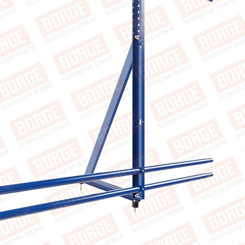 Ограждение кровельное Русский Рубеж H-120см, 3м, сигнально-синий (RAL 5005), с двумя доп. трубами