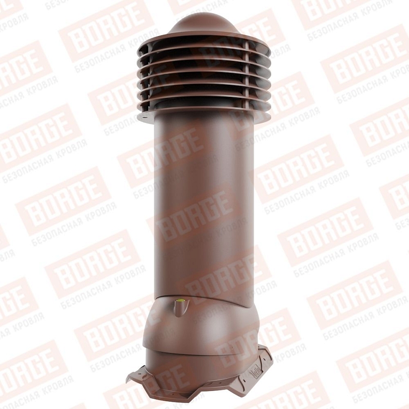 Труба вентиляционная Viotto, для профнастила С20, d-125мм, утепленная, коричневый шоколад (RAL 8017)