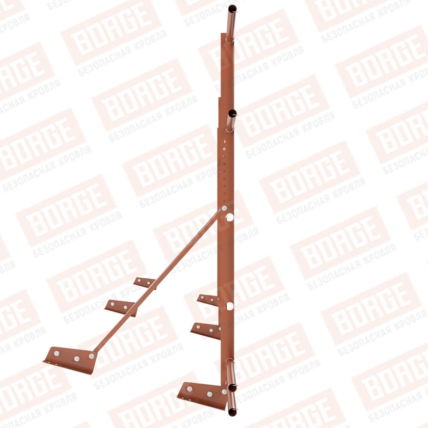 Ограждение декоративное NewLine H-120см, 3м, для фальц. кров., терракотовый (RAL 8004), с двумя доп. трубами