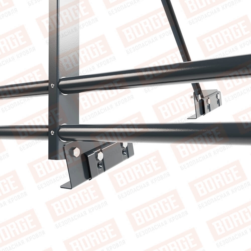 Ограждение декоративное NewLine H-120см, 3м, для фальц. кров., антрацитово-серый (RAL 7016), с двумя доп. трубами