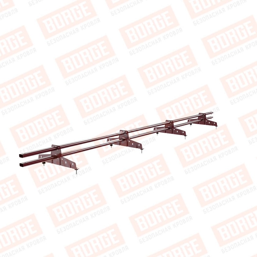 Снегозадержатель трубчатый BORGE 3м, 4 опоры, красное вино (RAL 3005)