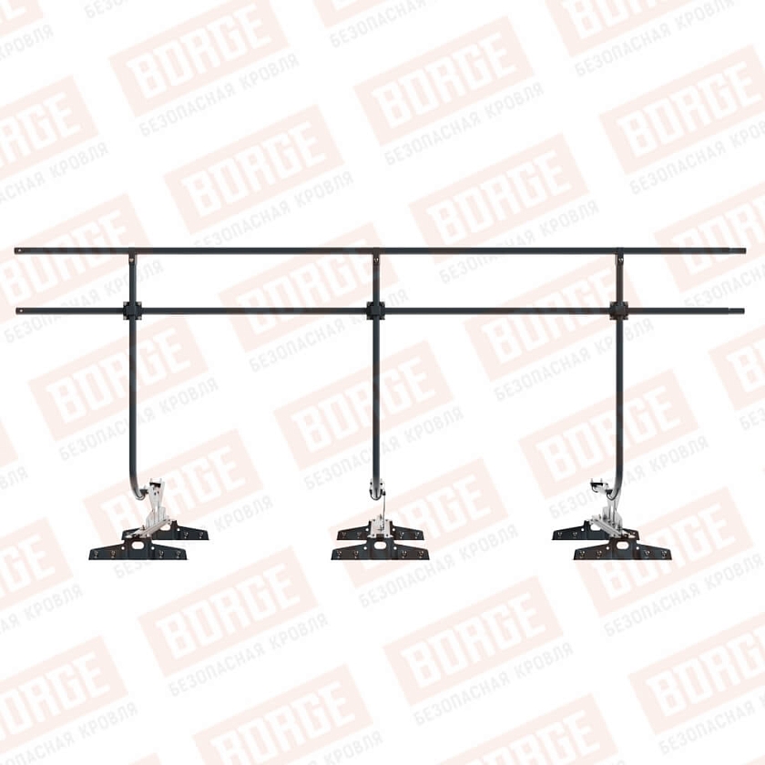 Ограждение кровельное BORGE H-120см, 3м, для параллельного фальца, антрацитово-серый (RAL 7016)