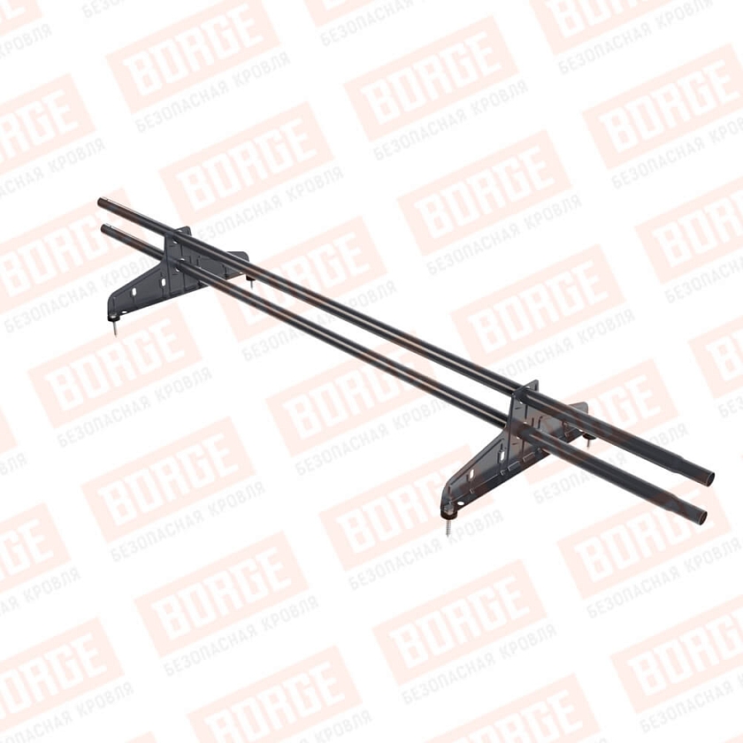 Снегозадержатель трубчатый Русский Рубеж D-25мм, 1,5м, 2 опоры, серый графит (RAL 7024)