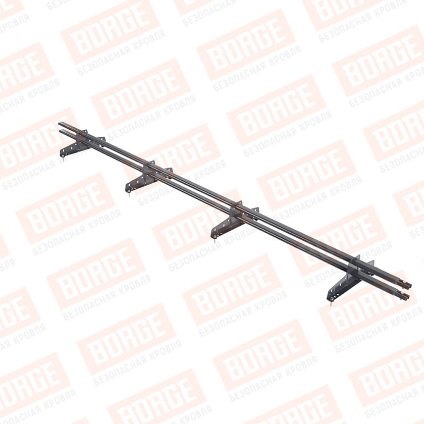 Снегозадержатель трубчатый BORGE 3м, 4 опоры, серый графит (RAL 7024)