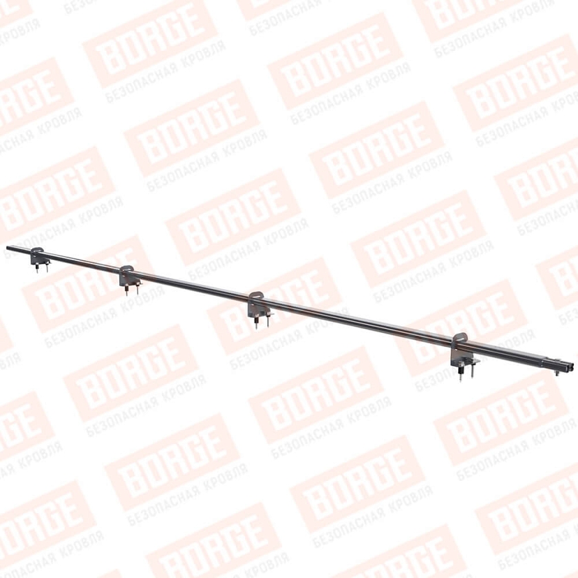 Снегозадержатель однотрубчатый BORGE 3м, 4 опоры, серый графит (RAL 7024)