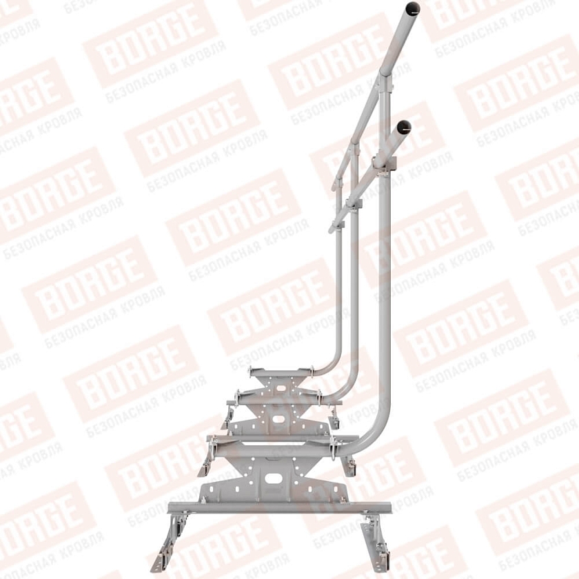 Ограждение кровельное BORGE H-120см, 3м, для  параллельного фальца, сигнально-серый (RAL 7004)