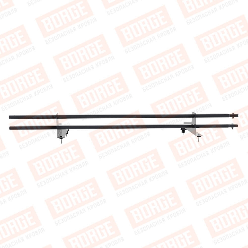 Снегозадержатель трубчатый BORGE 1,5м, 2 опоры, для МЧ с выс. ступ., серый графит (RAL 7024), 400мм