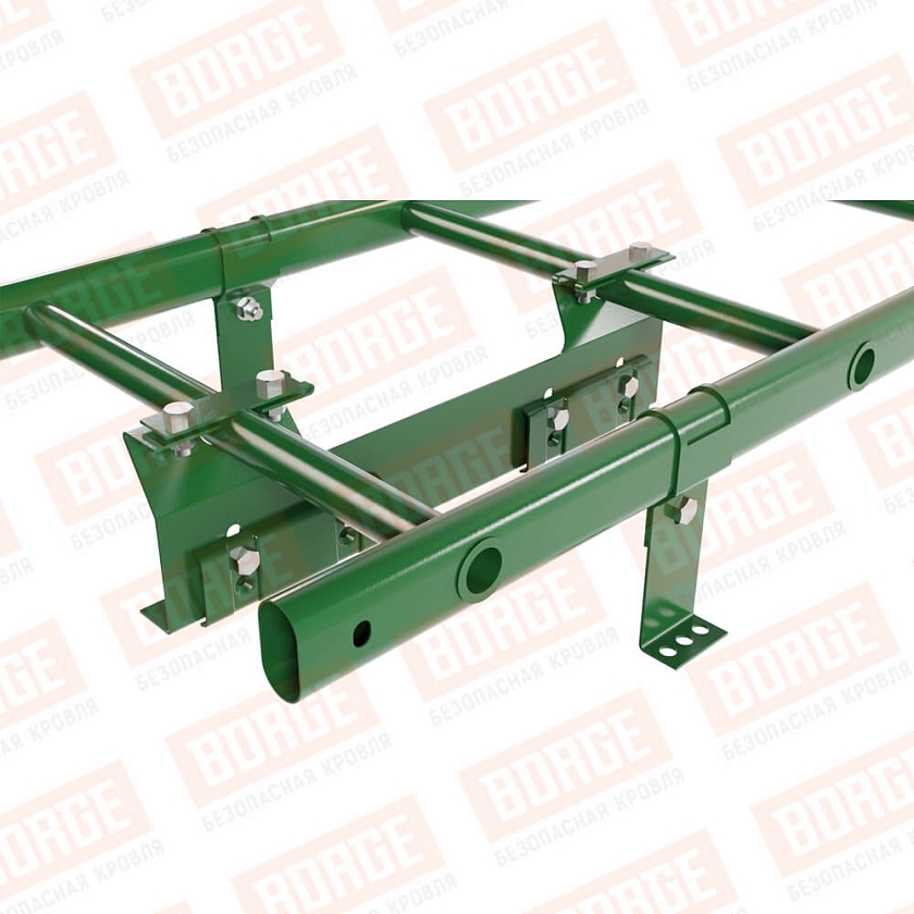 Комплект лестница кровельная BORGE 1,8м, для фальцевой кровли, лиственно-зеленый (RAL 6002)