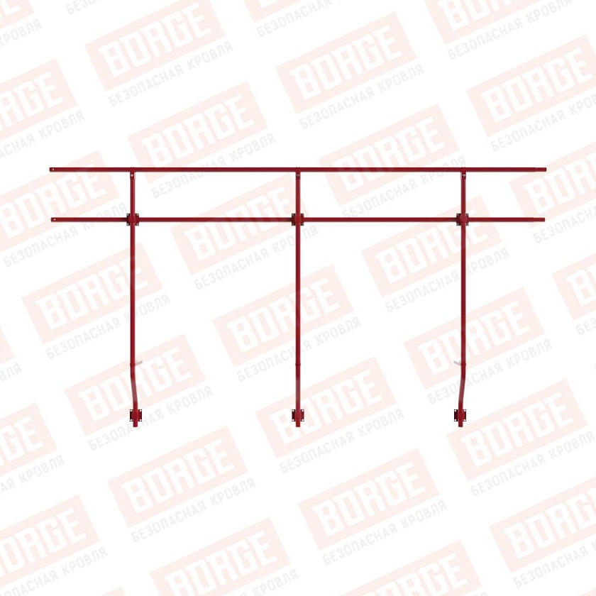 Ограждение парапетное BORGE H-120см, 3м, рубиново-красный (RAL 3003)