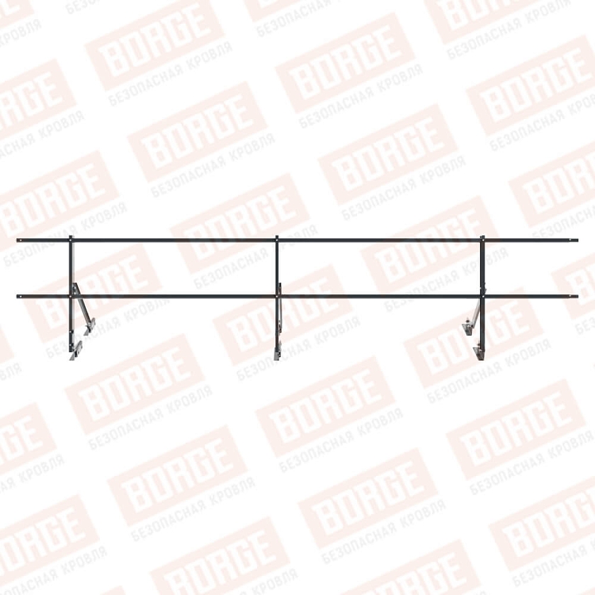 Ограждение кровельное Русский Рубеж H-60см, 3м, для фальцевой кровли, антрацитово-серый (RAL 7016)