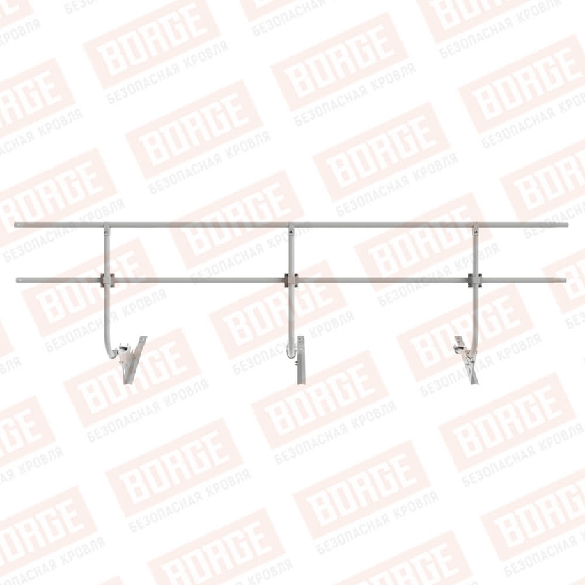 Ограждение кровельное BORGE H-90см, 3м, для черепичной кровли, бело-алюминиевый (RAL 9006)