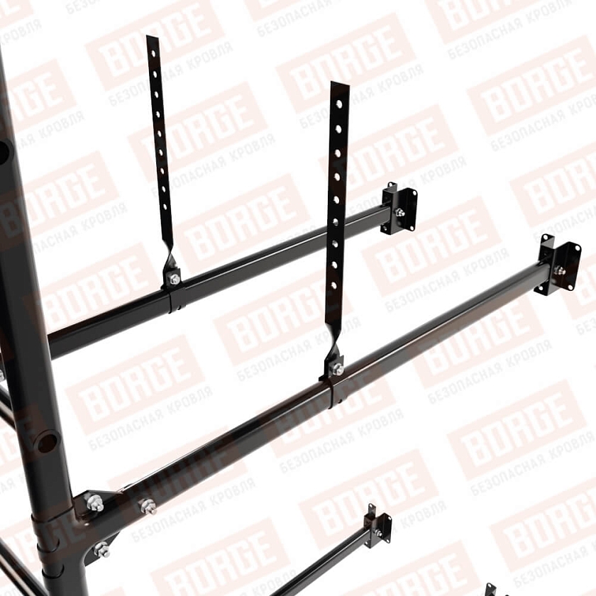 Комплект лестница фасадная BORGE (верхняя секция), 1,8м, чёрный (RAL 9005 matt)