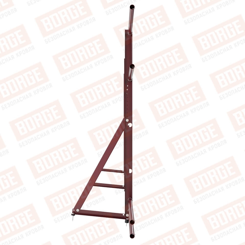 Ограждение кровельное Русский Рубеж H-120см, 3м, красное вино (RAL 3005), с двумя доп. трубами