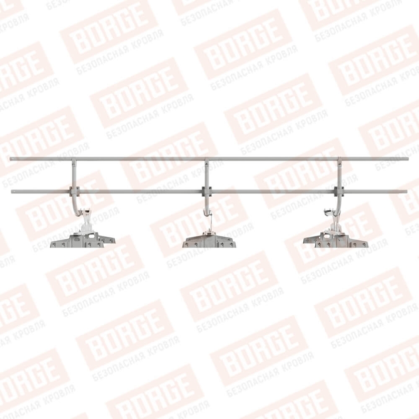 Ограждение кровельное BORGE H-60см, 3м, для параллельного фальца, бело-алюминиевый (RAL 9006)