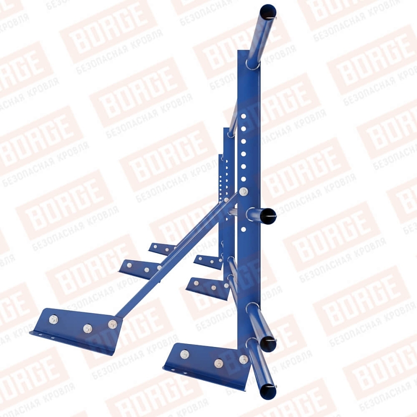 Ограждение декоративное NewLine H-60см, 3м, для фальц. кров., сигнально-синий (RAL 5005), с двумя доп. трубами