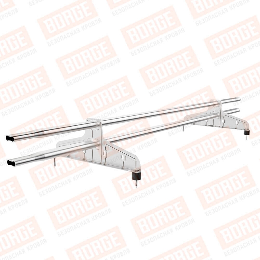 Снегозадержатель трубчатый Русский Рубеж 20х40мм, 1,5м, 2 опоры, цинк