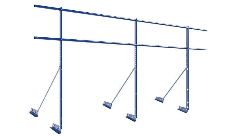 Ограждение кровельное NewLine H-120см, 3м, для фальцевой кровли, сигнально-синий (RAL 5005)