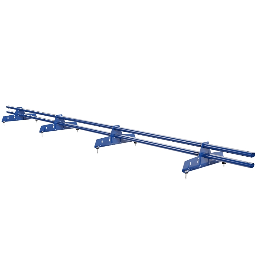 Снегозадержатель трубчатый Русский Рубеж 25х45мм, 3м, 4 опоры, сигнально-синий (RAL 5005)