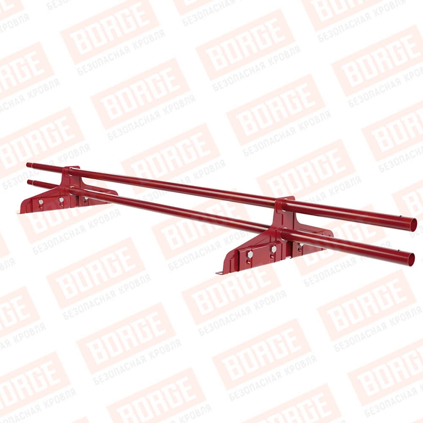 Снегозадержатель трубчатый Русский Рубеж D-25мм, 1,5м, 2 опоры, для фальц. кров., рубиново-красный (RAL 3003)