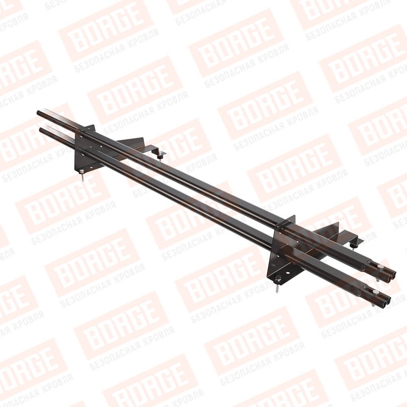 Снегозадержатель трубчатый BORGE 1,5м, 2 опоры, для МЧ с выс. ступ., окрашенный (NL-807), 350мм