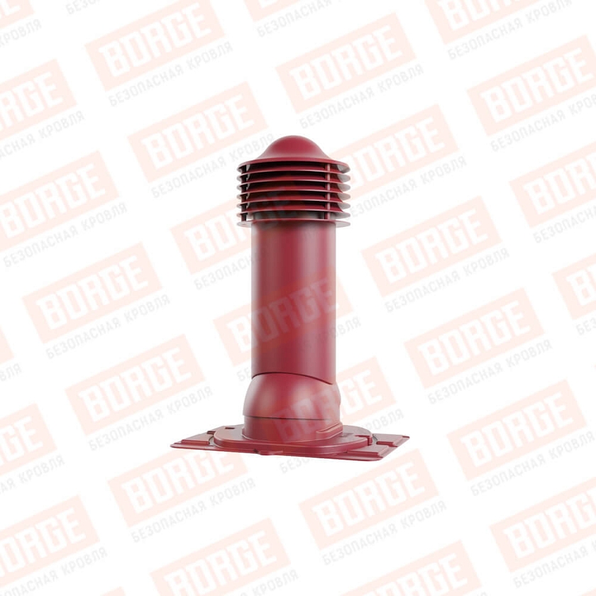 Труба вентиляционная Viotto с универсальным проходным элементом, d-150мм, неутепленная, красное вино (RAL 3005)