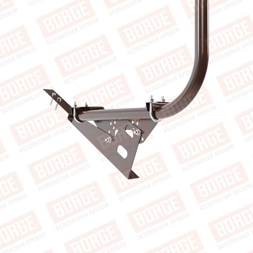 Ограждение кровельное BORGE H-90см, 3м, для композитной черепицы, коричневый шоколад (RAL 8017 matt)