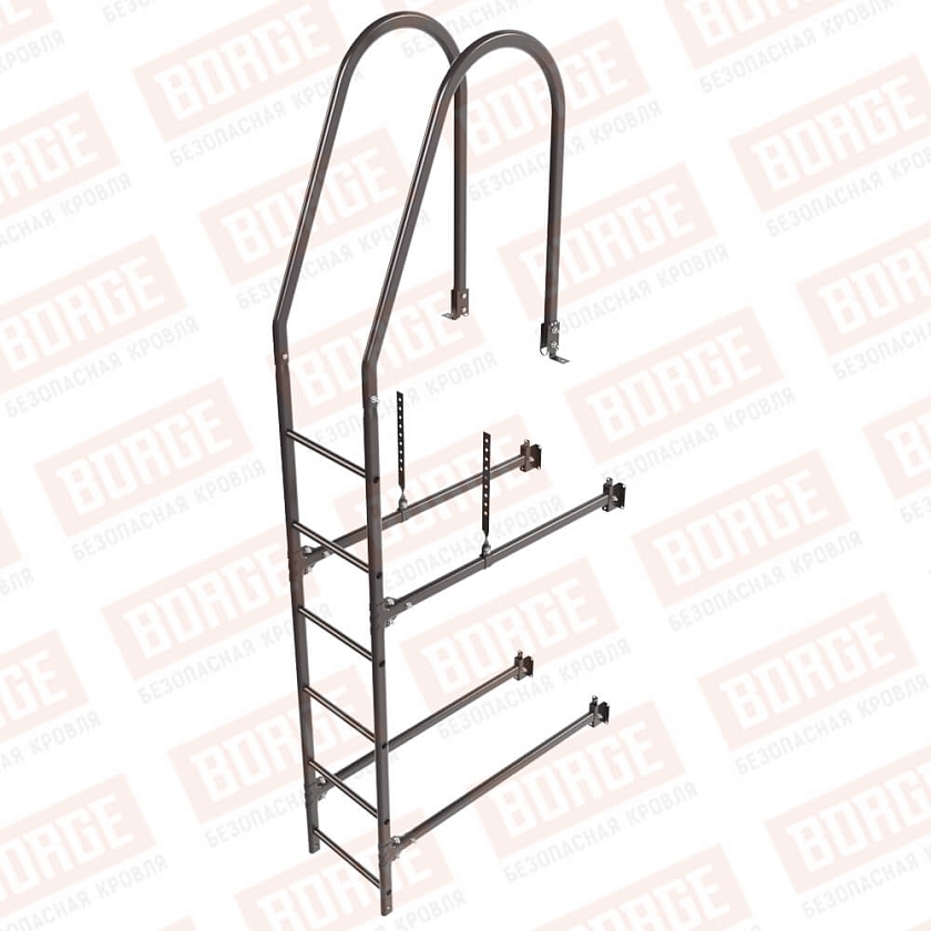 Комплект лестница фасадная BORGE (верхняя секция), 1,8м, серо-коричневый (RR 32)