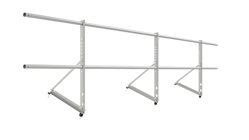 Ограждение кровельное NewLine H-60см, 3м, бело-алюминиевый (RAL 9006)