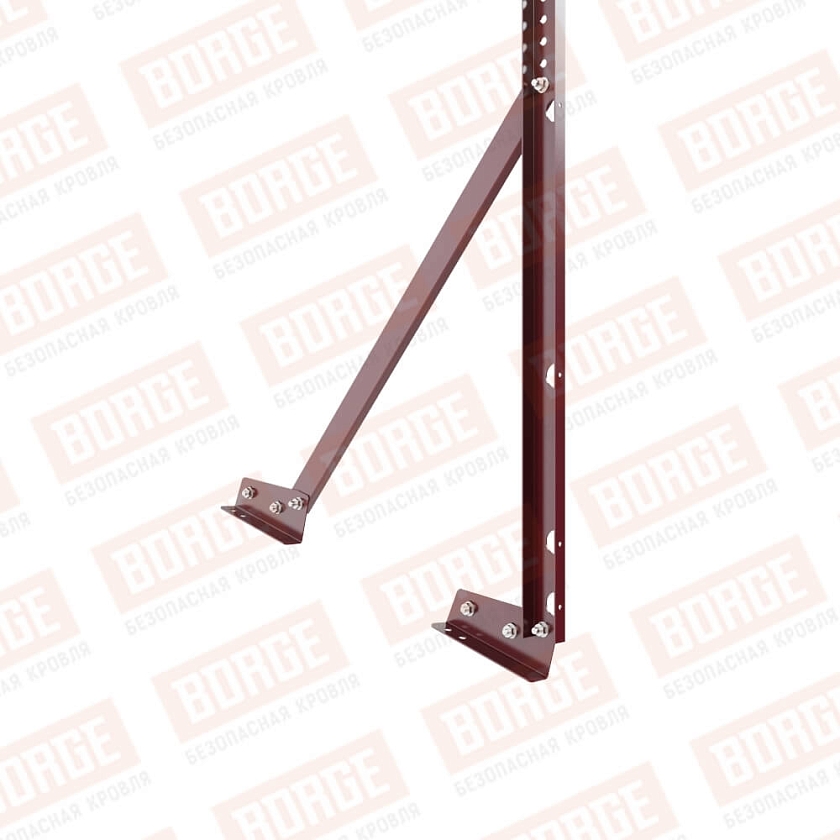 Ограждение кровельное Русский Рубеж H-120см, 3м, для фальцевой кровли, красное вино (RAL 3005)