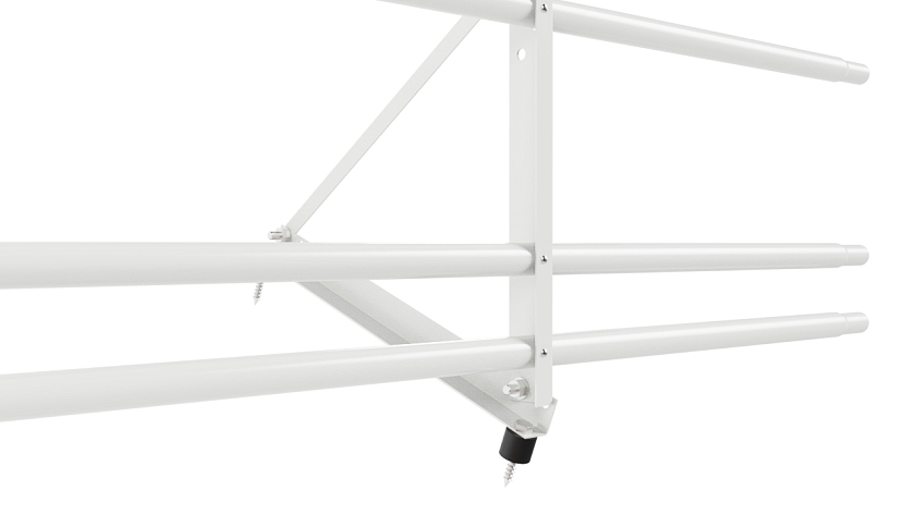 Ограждение кровельное NewLine H-60см, 3м, сигнально-белый (RAL 9003), с двумя доп. трубами