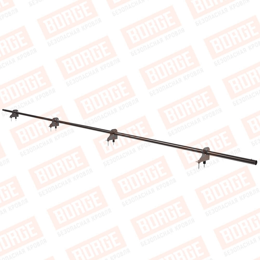 Снегозадержатель однотрубчатый NewLine 3м, D-25мм, 4 опоры, серо-коричневый (RR 32)