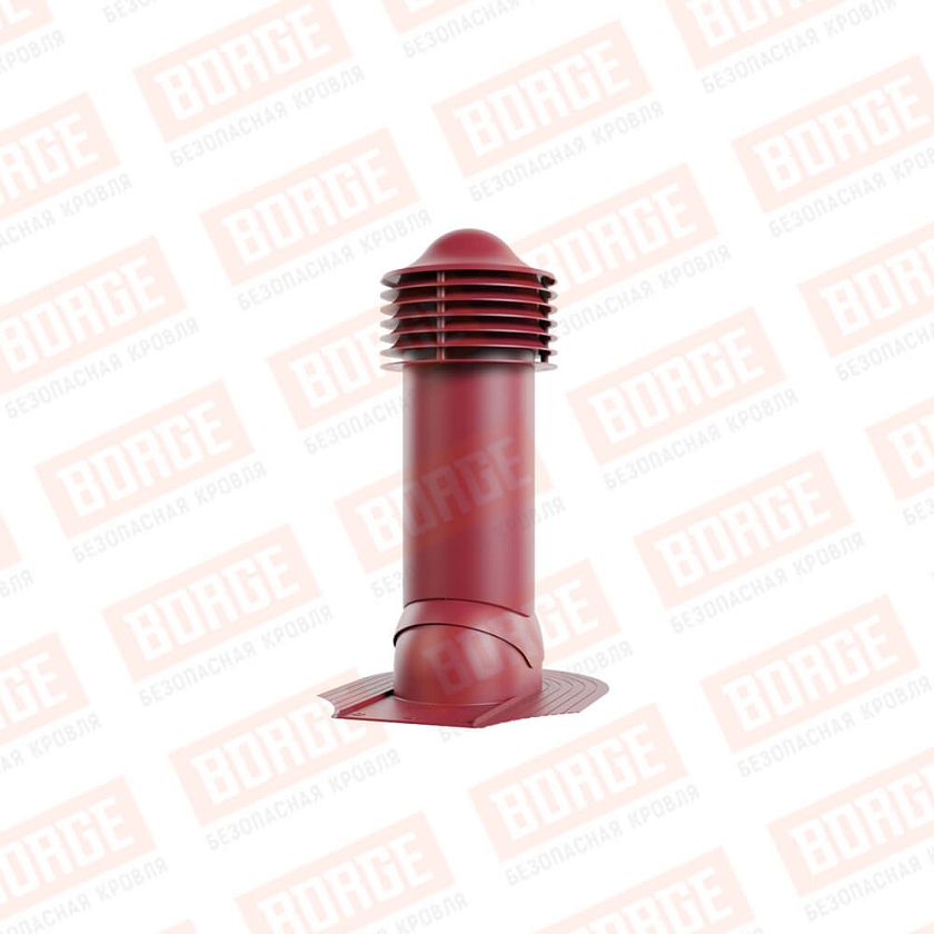 Труба вентиляционная Viotto, для мягкой кровли при монтаже, d-150мм, утепленная, красное вино (RAL 3005)