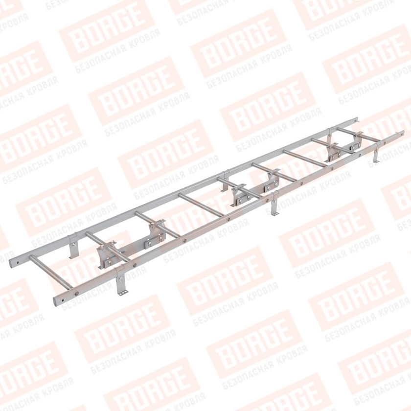 Комплект лестница кровельная BORGE 2,7м, для фальцевой кровли, сигнально-серый (RAL 7004)