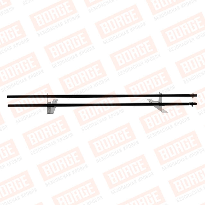 Снегозадержатель трубчатый BORGE 1,5м, 2 опоры, для композит. черепицы, чёрный (RAL 9005 matt)