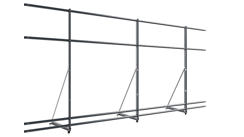 Ограждение кровельное NewLine H-120см, 3м, антрацитово-серый (RAL 7016), с двумя доп. трубами