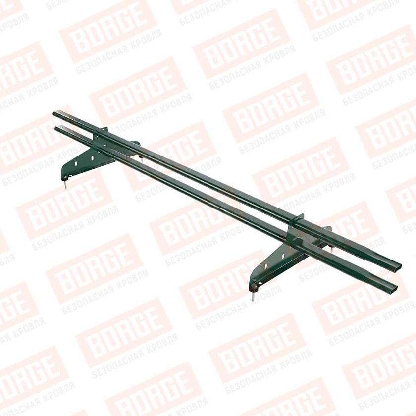 Снегозадержатель трубчатый NewLine 1,5м, 20x40мм, 2 опоры, зеленый мох (RAL 6005)