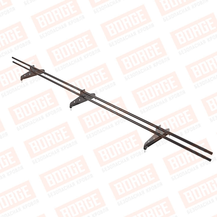 Снегозадержатель трубчатый NewLine 3м, D-25мм, 3 опоры, серо-коричневый (RR 32)