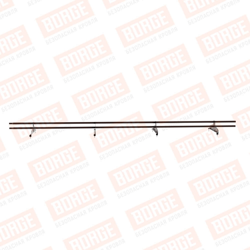 Снегозадержатель трубчатый Русский Рубеж D-25мм, 3м, 4 опоры, окрашенный (NL-807)