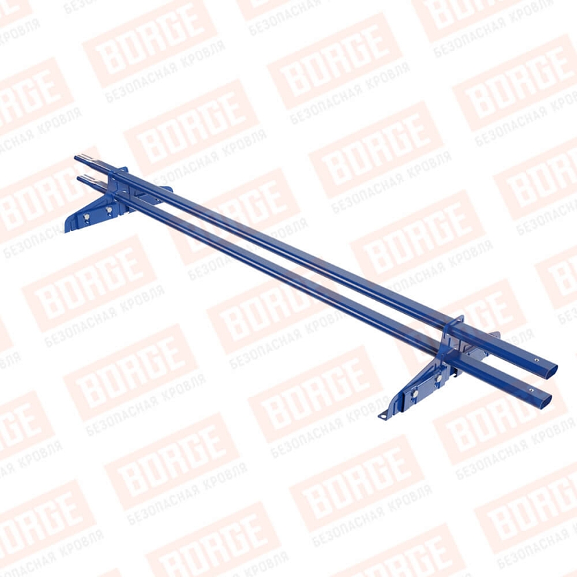 Снегозадержатель трубчатый Русский Рубеж 20х40мм, 1,5м, 2 опоры, для фальц. кровли, сигнально-синий (RAL 5005)