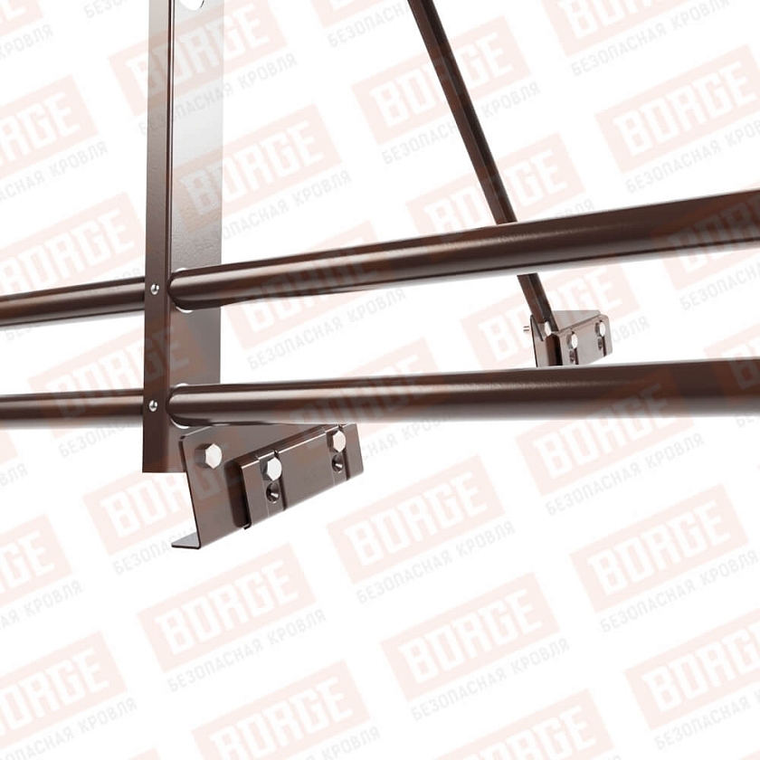 Ограждение декоративное NewLine H-90см, 3м, для фальц. кров., окрашенный (NL-807), с двумя доп. трубами