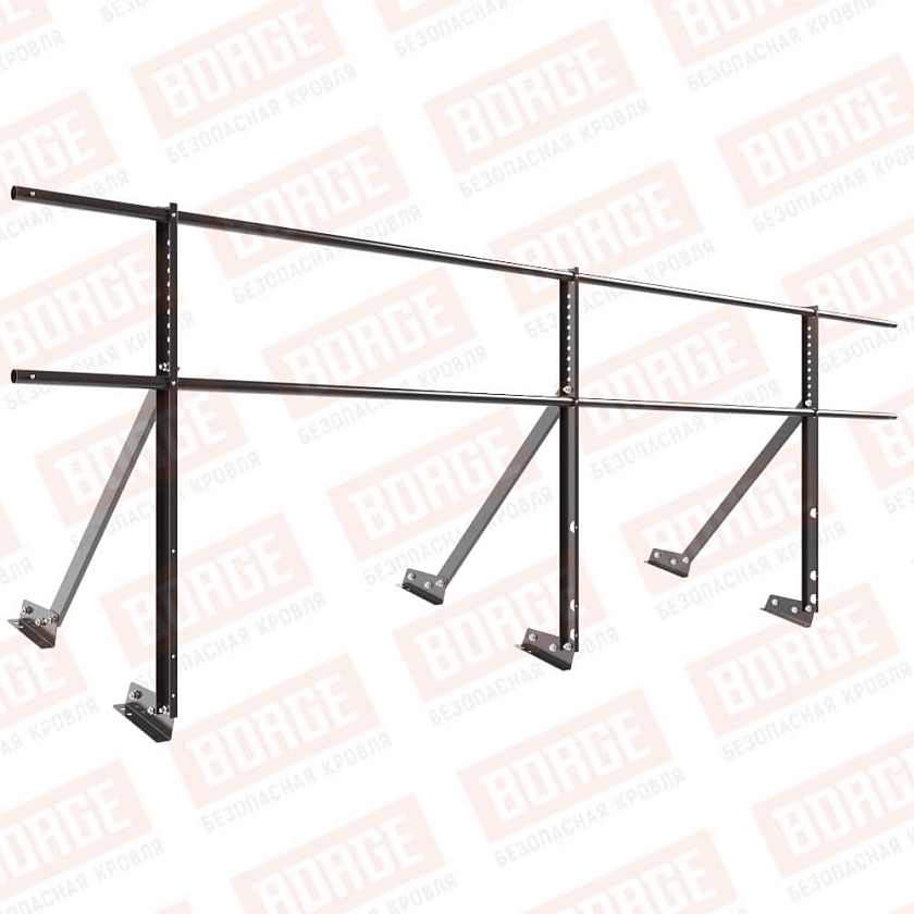 Ограждение кровельное Русский Рубеж H-90см, 3м, для фальцевой кровли, окрашенный (NL-805)