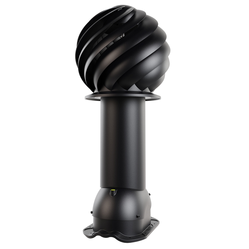 Роторная вентиляция Viotto, для МЧ Финнера, d-125мм, утепленная, чёрный (RAL 9005)