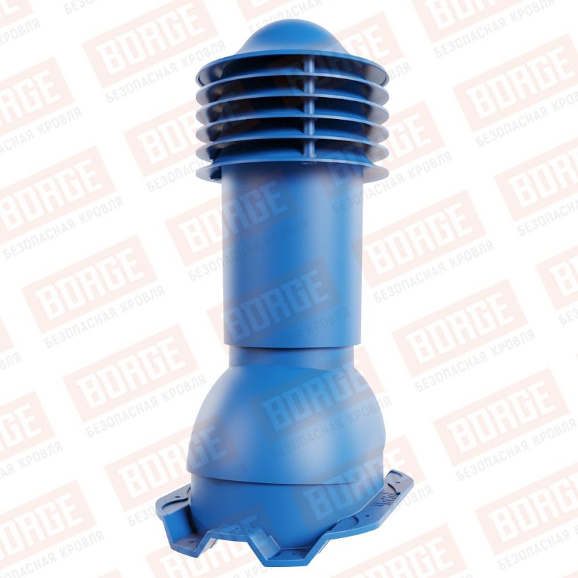 Труба вентиляционная Viotto, для профнастила С21, d-110мм, h-550мм, утепленная, сигнально-синий (RAL 5005)